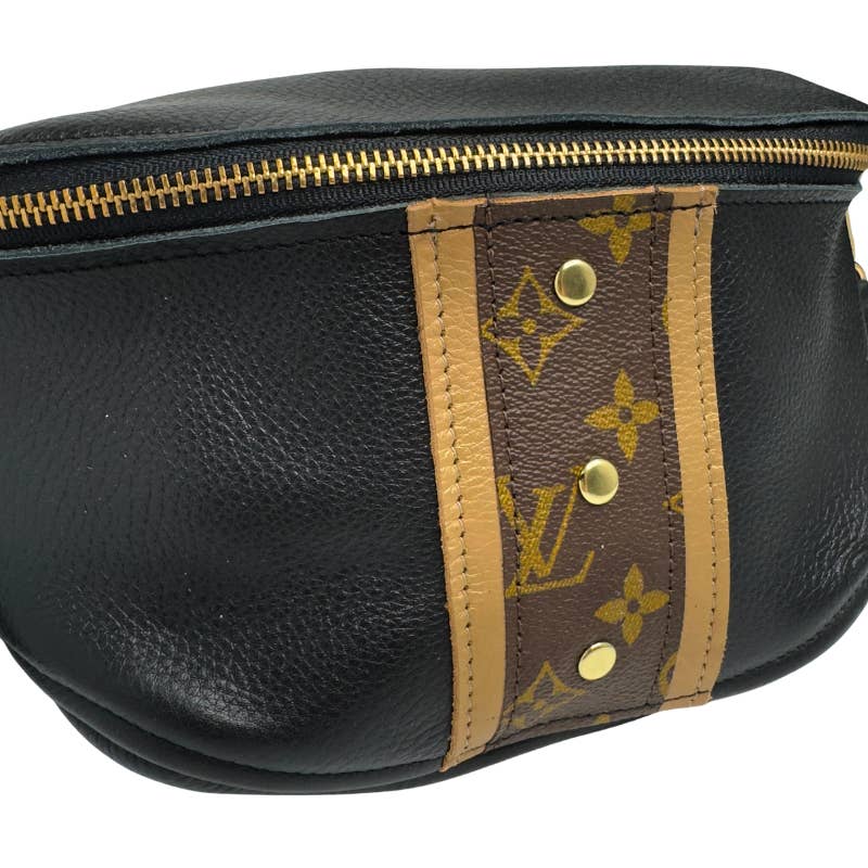 Britt Belt Bag with Monogram Logo – Upcycled Black