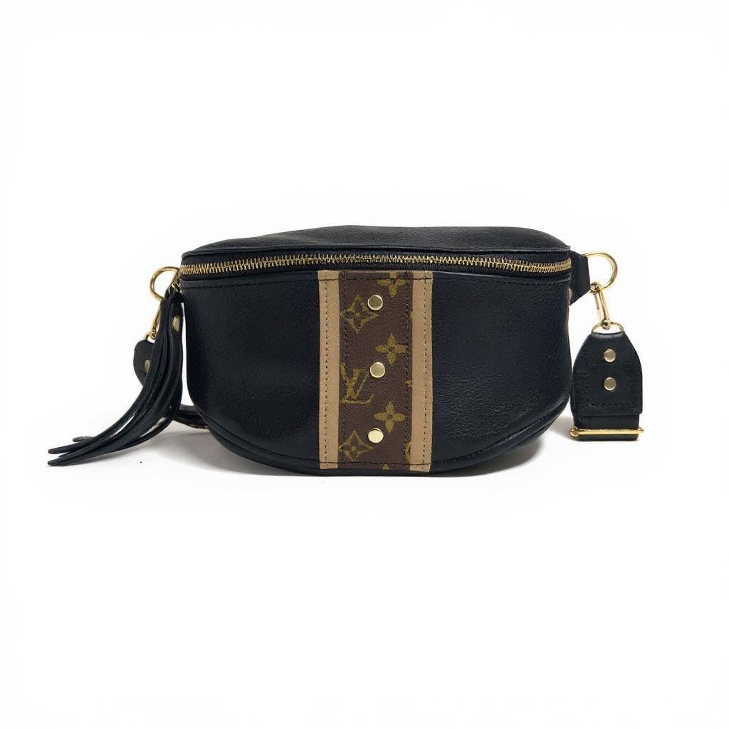 Britt Belt Bag with Monogram Logo – Upcycled Black