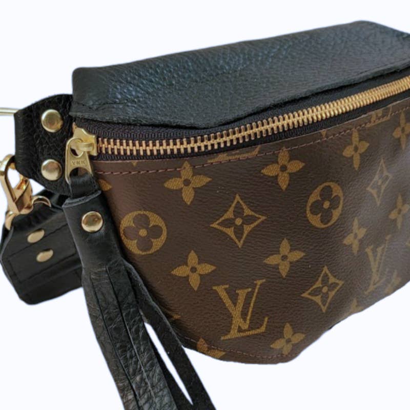 Britt Belt Bag Full-Front Monogram – Upcycled Black