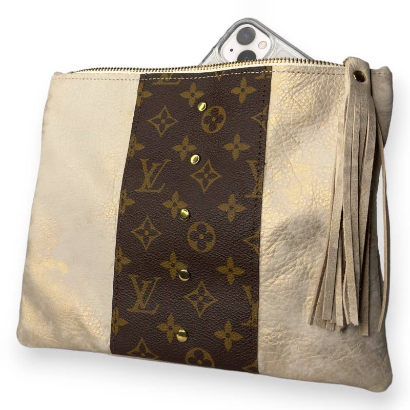 Caroline Crossbody with Monogram Logo – Upcycled Stone