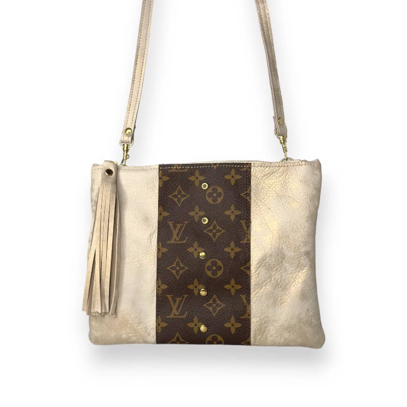 Caroline Crossbody with Monogram Logo – Upcycled Stone