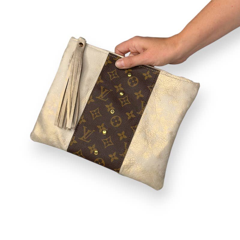 Caroline Crossbody with Monogram Logo – Upcycled Stone