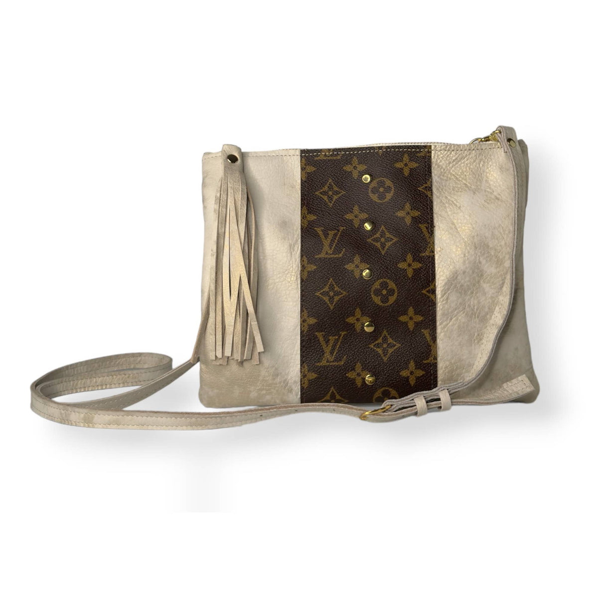 Caroline Crossbody with Monogram Logo – Upcycled Stone
