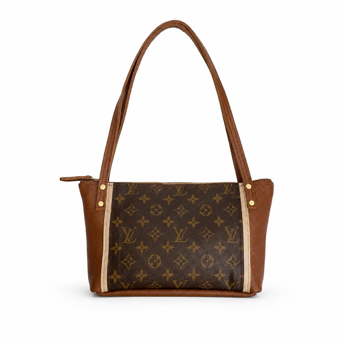 Emma Shoulder Bag with Monogram Logo – Upcycled Black