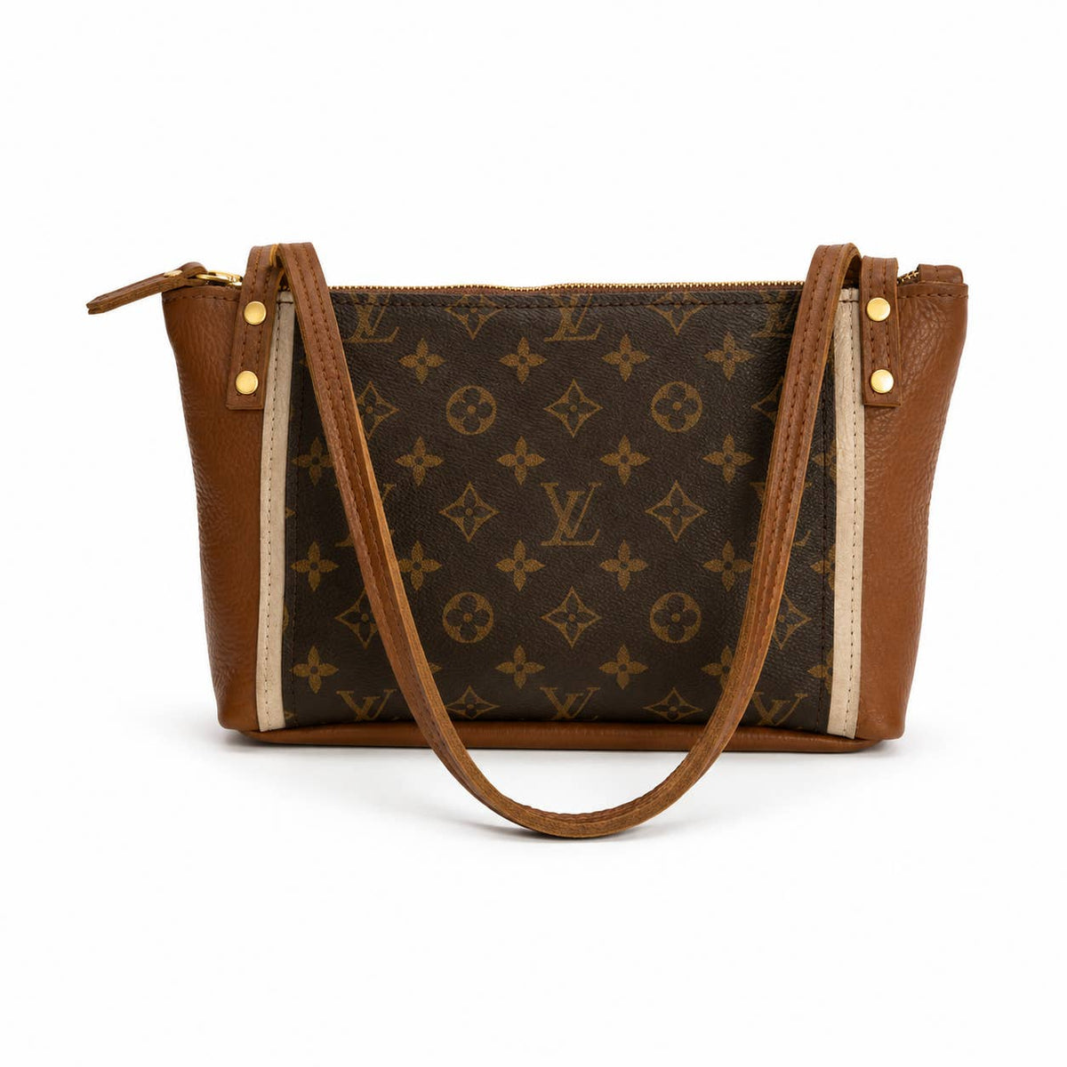 Emma Shoulder Bag with Monogram Logo – Upcycled Black