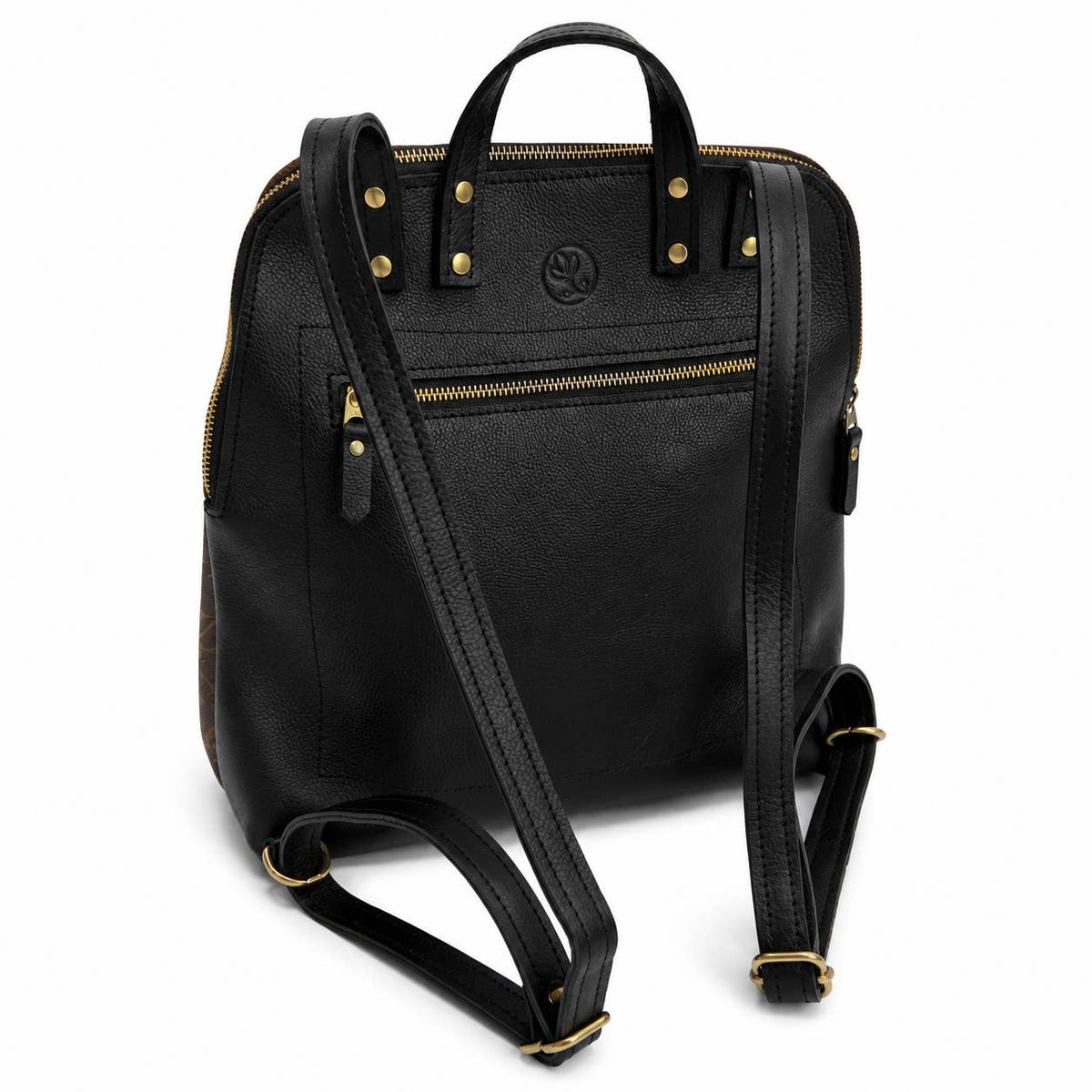 Riley Backpack Full-Front Monogram – Upcycled Black