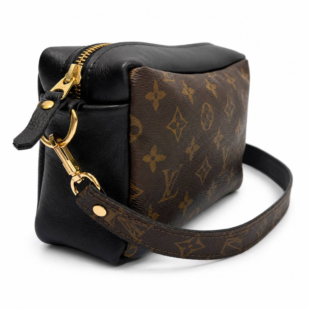 Val Shoulder Bag Full-Front Monogram – Upcycled Black
