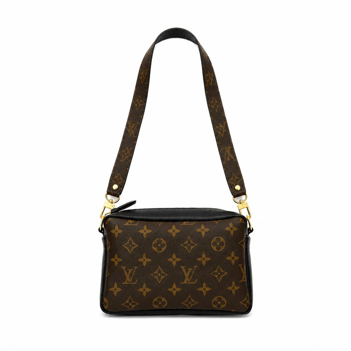 Val Shoulder Bag Full-Front Monogram – Upcycled Black