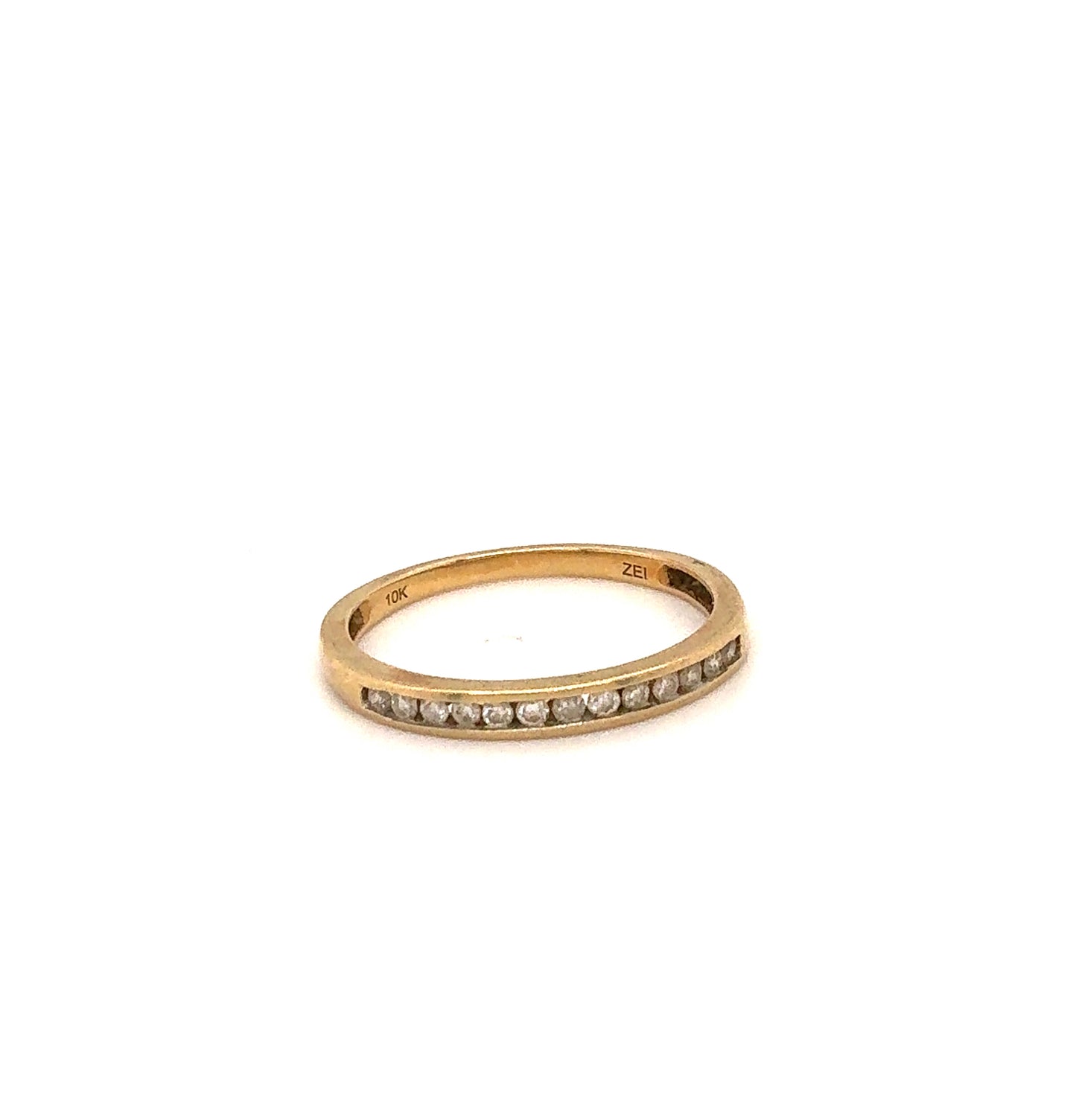 10K EstateYellow Gold Channel Set Diamond Ring – Size 7