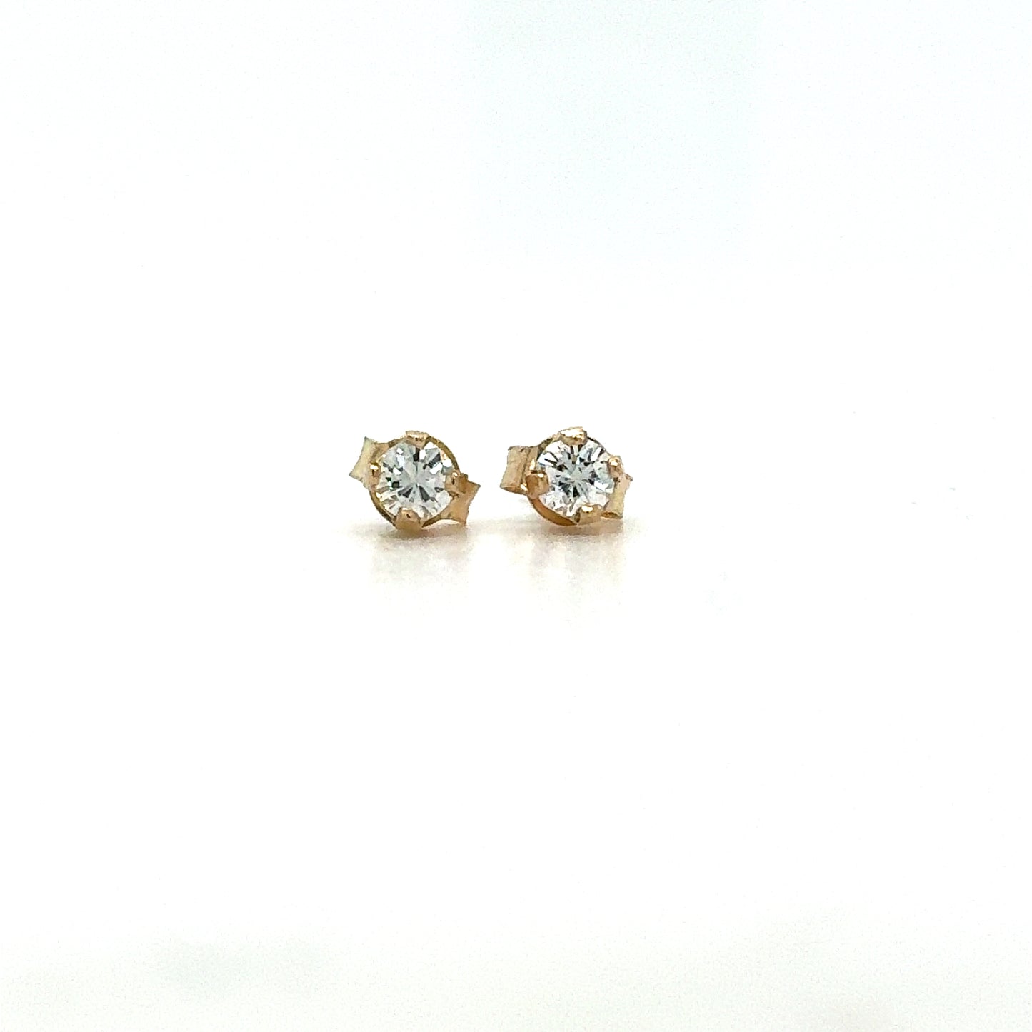 14K Yellow Gold Estate .12CTW Diamond Stud Earrings