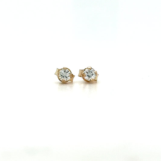 14K Yellow Gold Estate .12CTW Diamond Stud Earrings