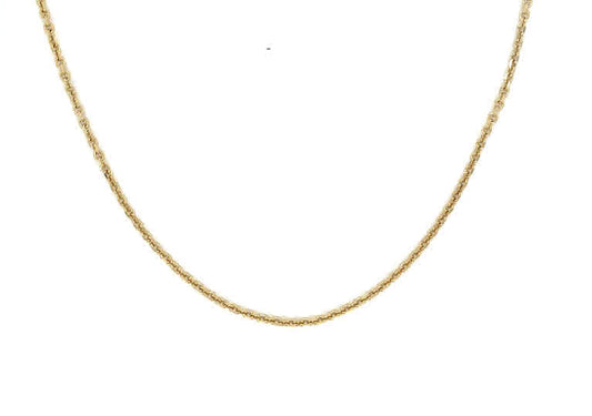 14K Yellow Gold Estate 16.5" Square Cable Chain