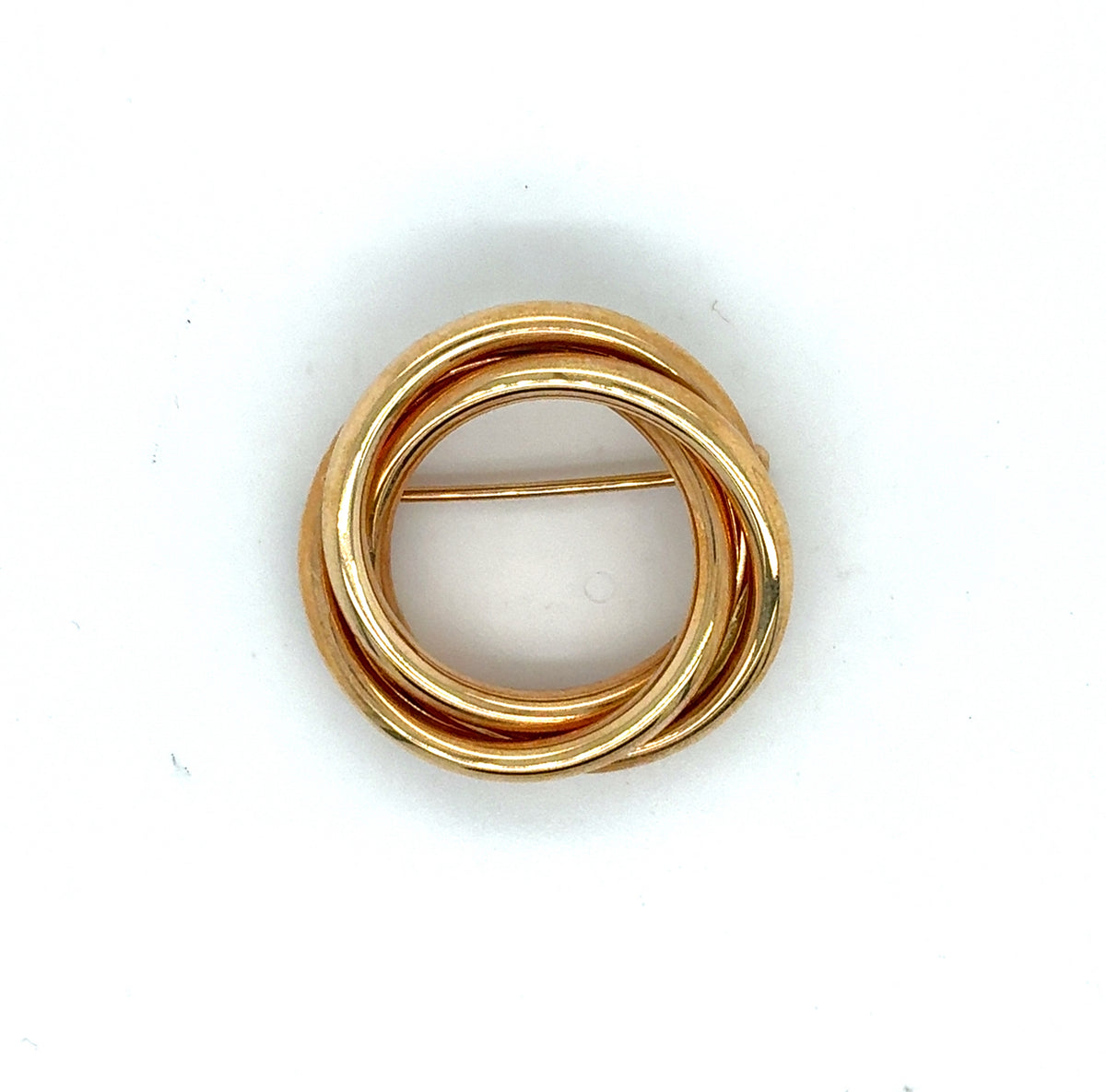 14K Yellow Gold Estate Pin with Interlaced Circles