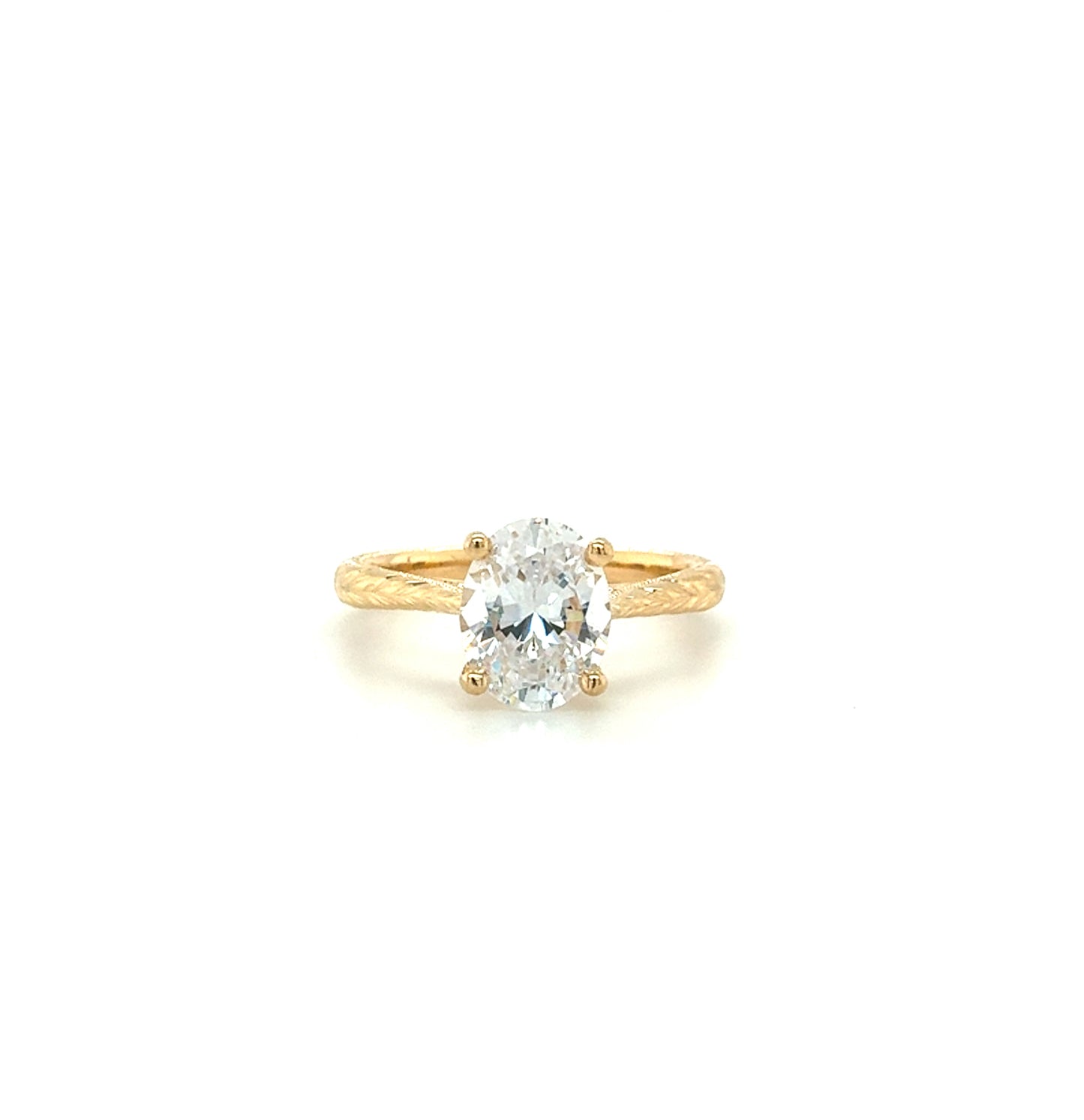 14K Yellow Gold Jaide Cathedral Trellis Solitaire Ring