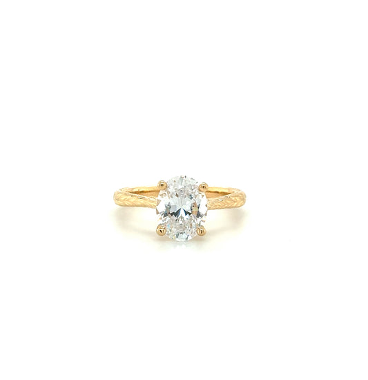14K Yellow Gold Jaide Cathedral Trellis Solitaire Ring