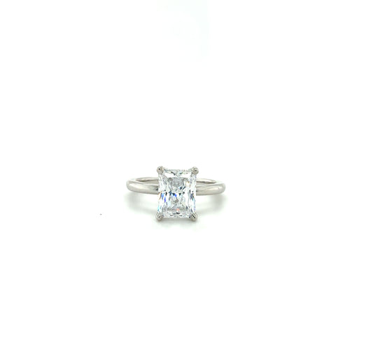 14K White Gold Kaitlyn Solitaire Engagement Ring – Hidden Halo