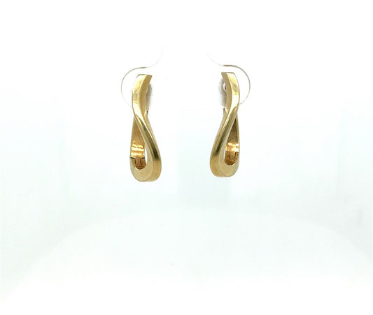 14K Yellow Gold Small Curved Hoop Estate Earrings – 6.3g