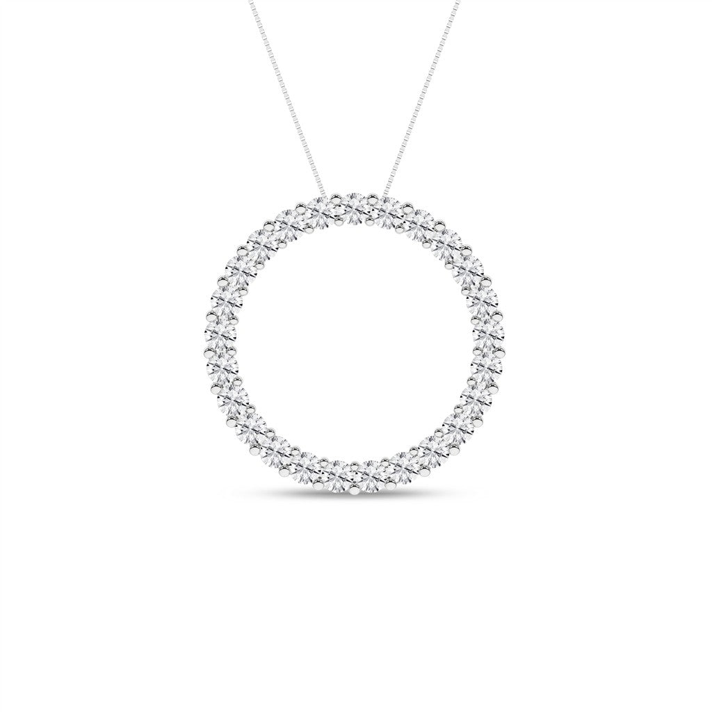 LGD 1CTW 14KWG CIRCLE PENDANT