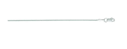 14K White Gold 18" Round Wheat Chain with Lobster Clasp