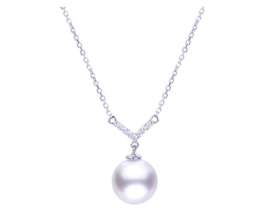 14KT White Gold Akoya Pearl Necklace