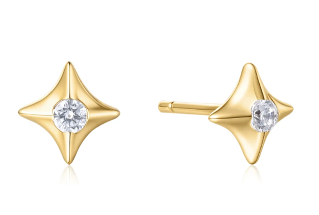 Ania Haie Gold Sparkling Stud Star Earrings