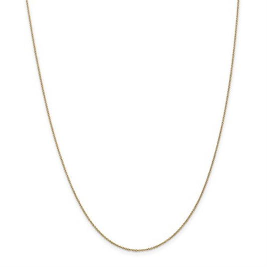 14K Yellow Gold 18" .9MM Round Cable Chain – Lobster Clasp