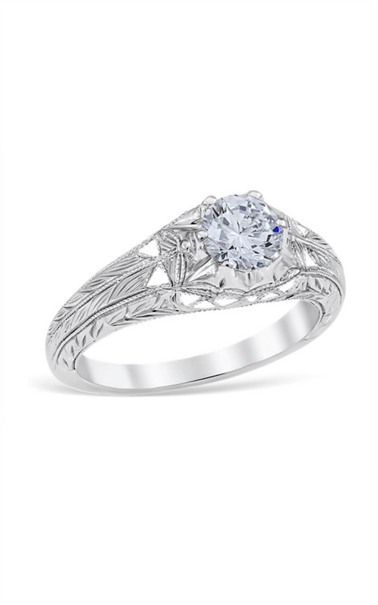 Sweeping Lace Engagement Ring Semi-Mount