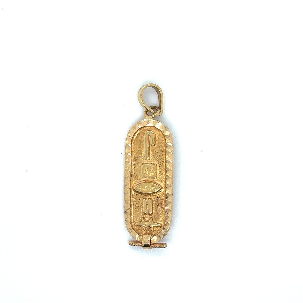 22K Yellow Gold Estate Cartouche Pendant