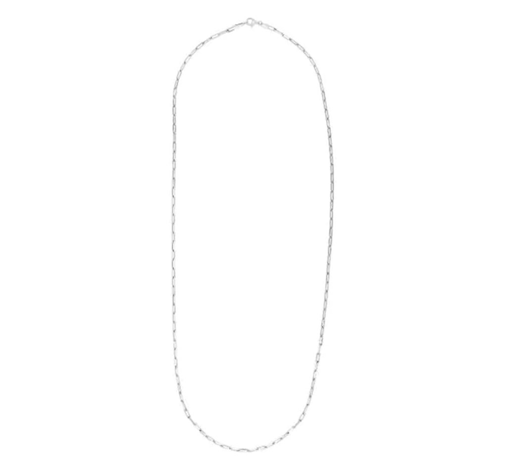 Sterling Silver 18" Diamond-Cut Paperclip Chain with Lobster Clasp
