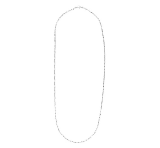 Sterling Silver 18" Diamond-Cut Paperclip Chain with Lobster Clasp