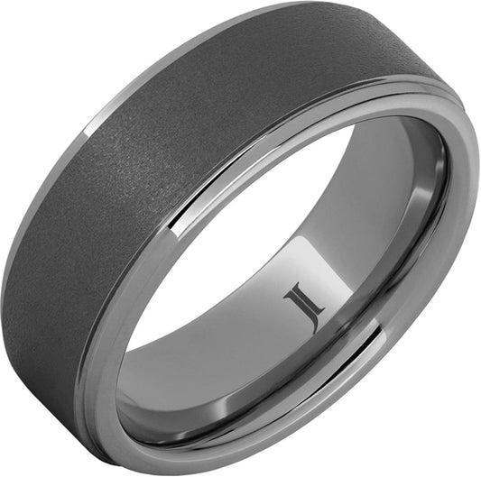 8MM Tungsten Carbide Men’s Ring | Sandblast Center