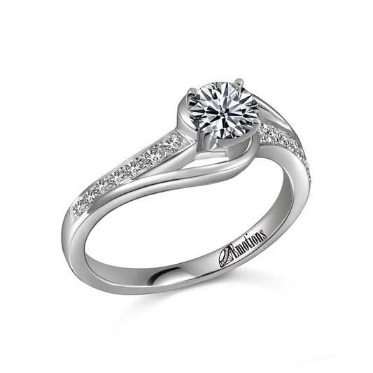 Elegant Solitaire Semi-Mount Ring with Gentle Swirl