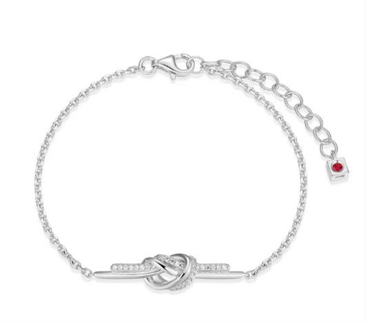 ELLE Unity Knot Bracelet – Rhodium-Plated Sterling Silver