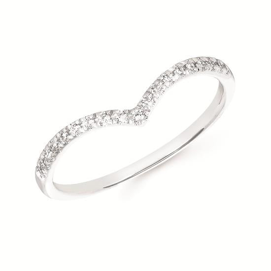 1/10 Ctw Chevron Diamond Anniversary Band in 14Kt Gold