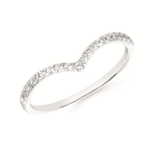 1/10 Ctw Chevron Diamond Anniversary Band in 14Kt Gold