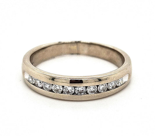 Timeless Radiance: 14K White Gold Diamond Band with 0.33CTW