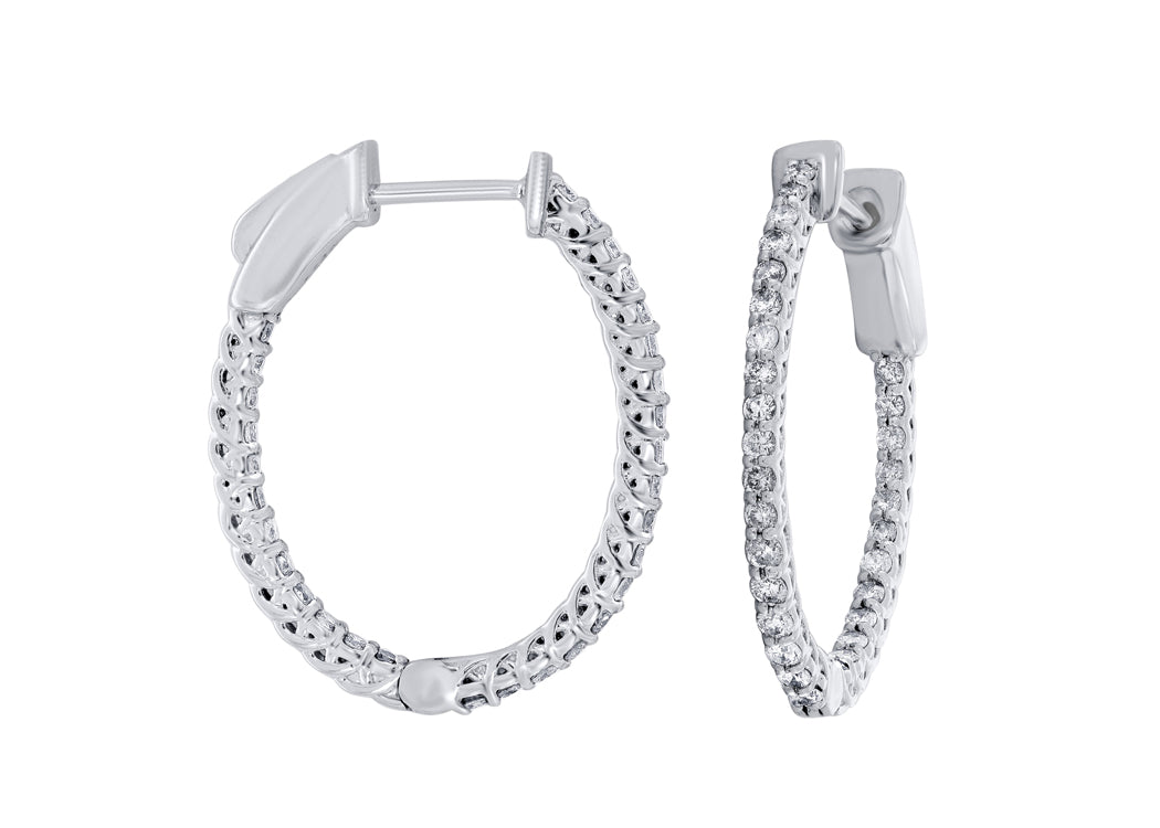 EARRINGS-60 RD 1.05Ct-14K W 3.