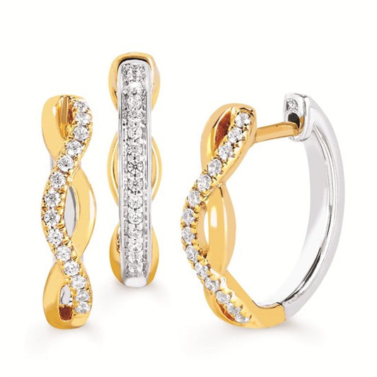 1/4 Ctw. Reversible Hoop Earrings in 10K Gold