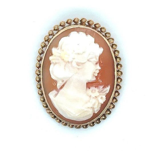 14K Yellow Gold Cameo Pin/Pendant