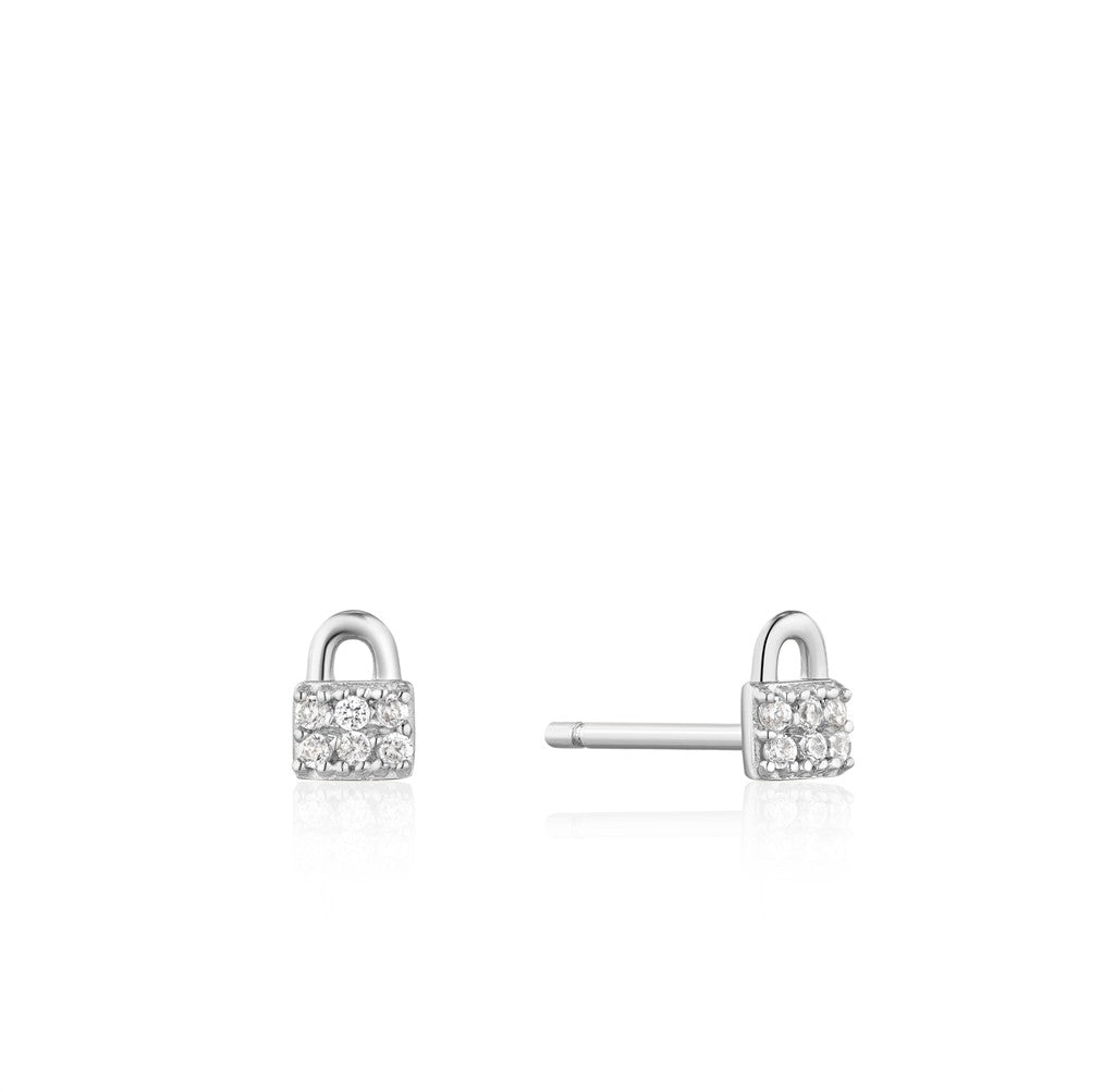 Elegant Ania Haie Padlock Sparkle Stud Earrings