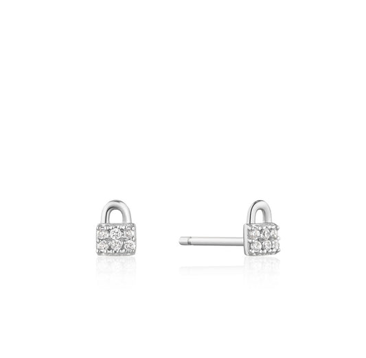 Elegant Ania Haie Padlock Sparkle Stud Earrings