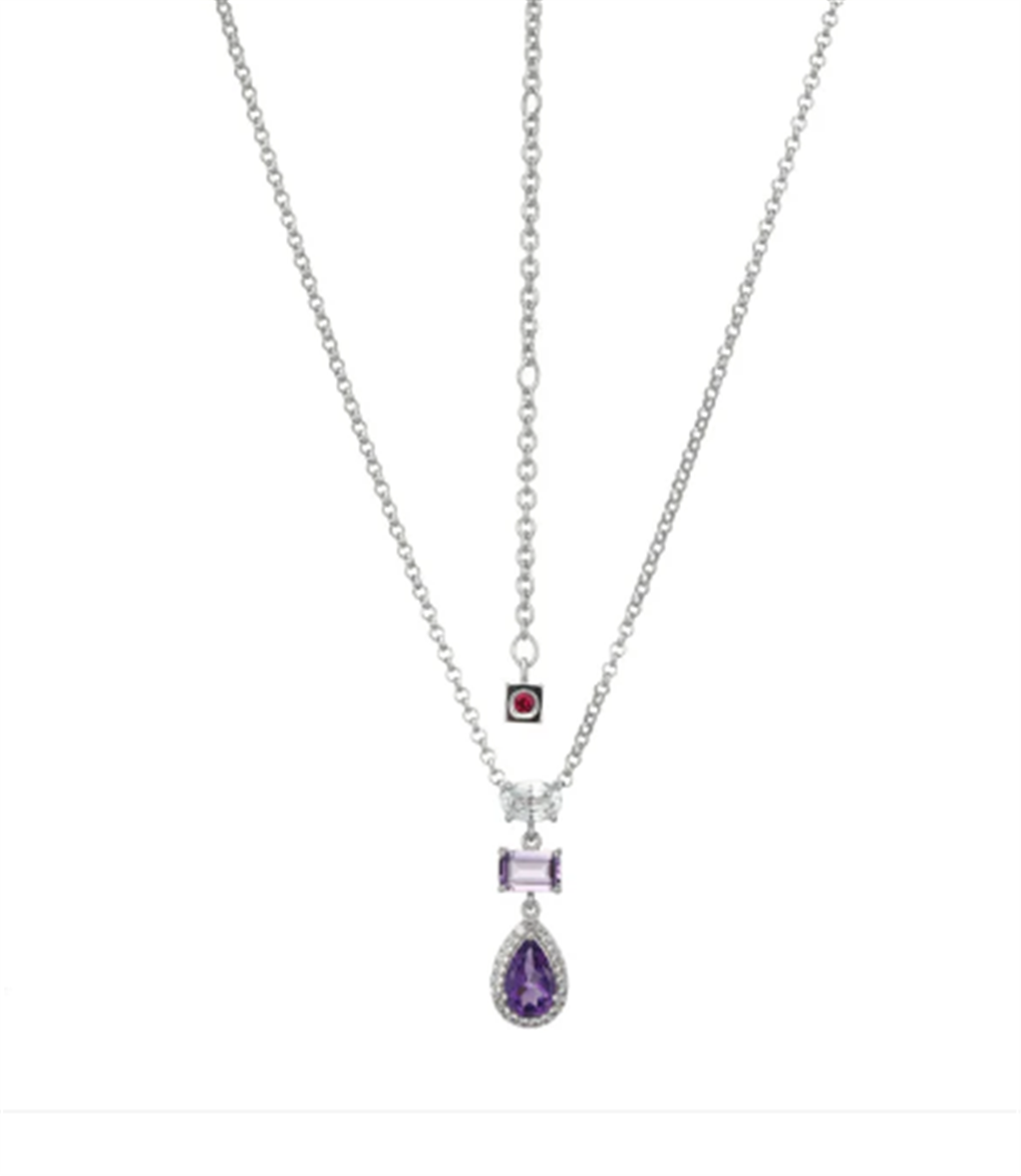 ELLE Amethyst and White Topaz Necklace