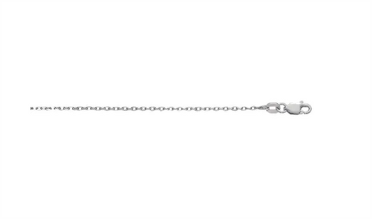 Sterling Silver 18" Diamond-Cut Cable Chain with Lobster Clasp