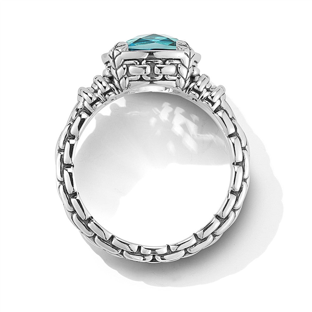 JAI Sterling Silver Diamond & Gemstone Ring with 8 | Silver Rings
