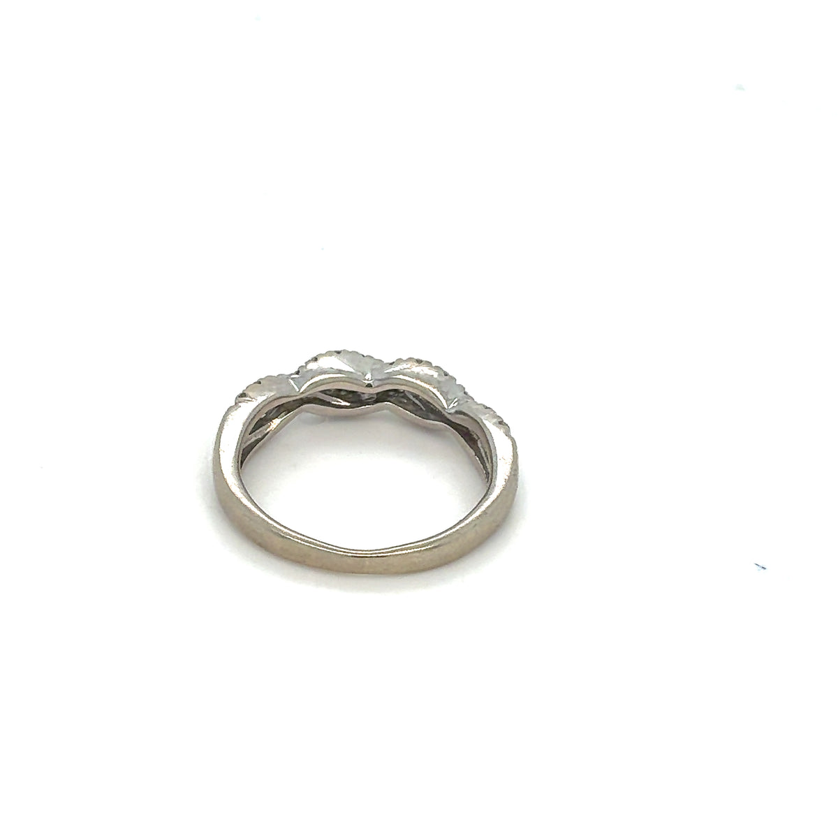 Estate 10K White Gold Ladies Twisted Diamond Ring – Size 5.5