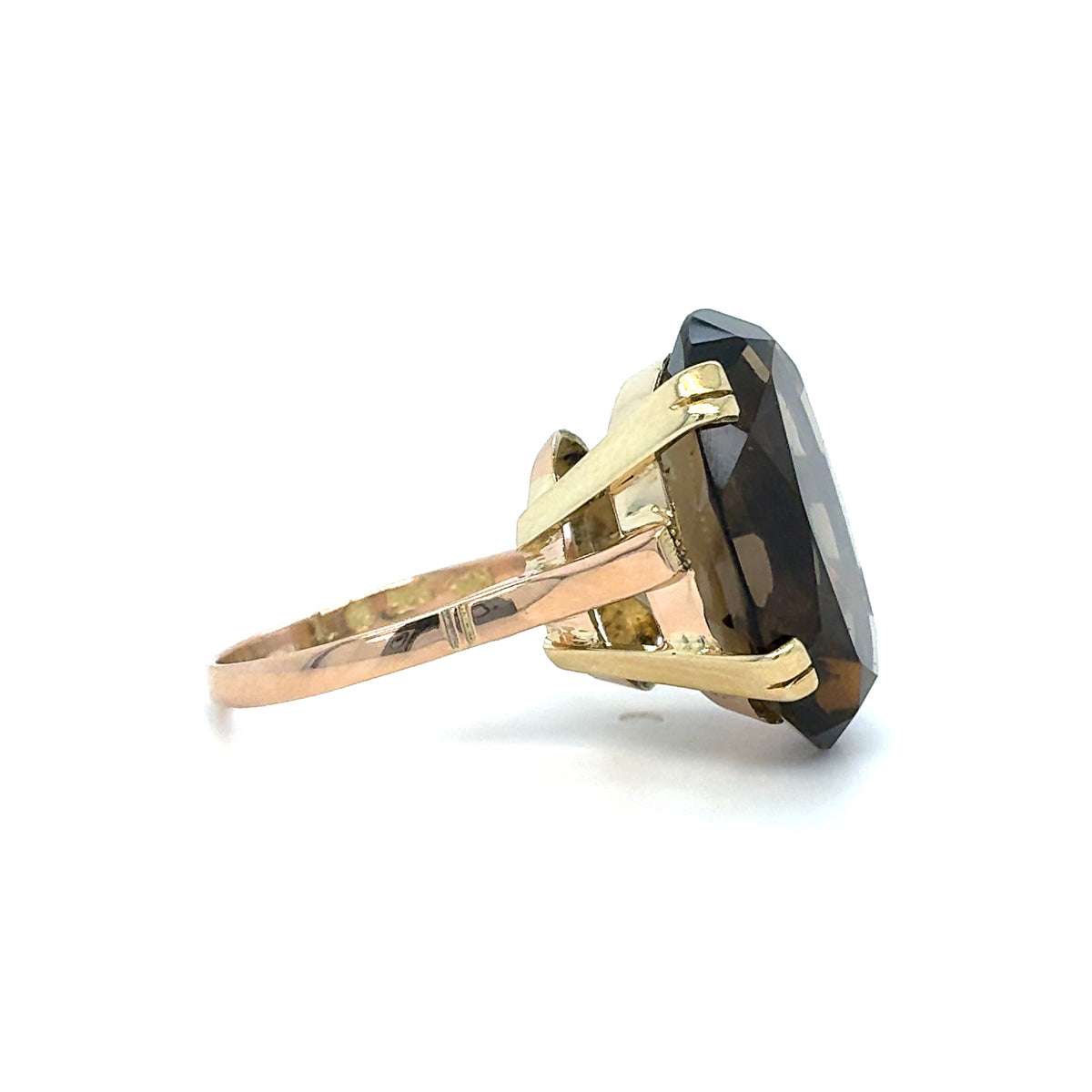 Estate 14K Yellow Gold Ladies Ring with Oval Brown Center Stone – Size 5.5
