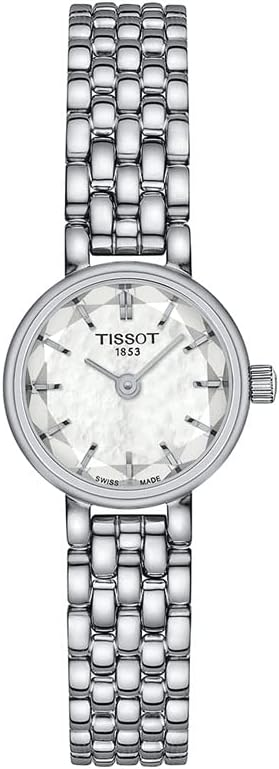 TISSOT Lovely Round Mother of Pearl Dial Stainless Steel Quartz Watch with 19.5mm Case