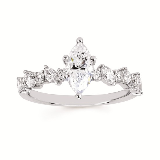 Modern Bridal 1/2 Ctw. Diamond Semi Mount in 14K Gold