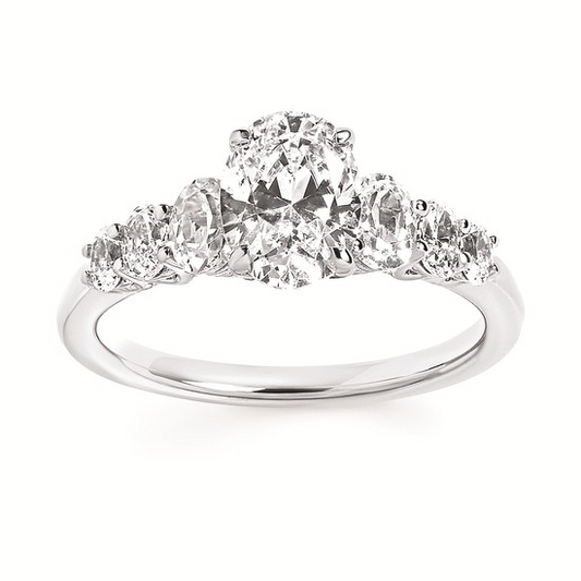 Classic Bridal: 5/8 Ctw. Diamond Semi Mount with 1 Ct. Oval Center Diamond in 14K Gold
