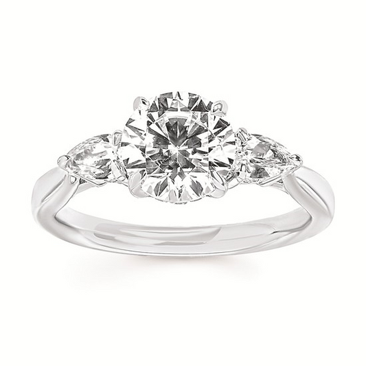 Classic Bridal: 3/8 Ctw. Diamond Semi Mount with 1.50 Ct. Round Center Diamond in 14K Gold